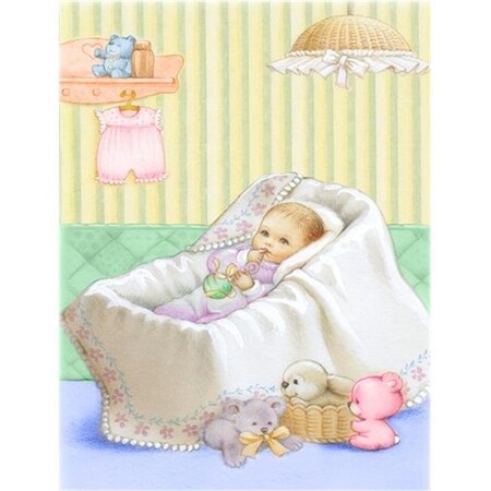 Carolines Treasures Carolines Treasures APH7093CHF New Baby in Crib Flag Canvas House Size APH7093CHF